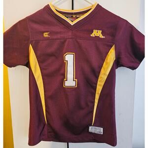 Colosseum Athletics Minnesota Maroon/Gold Football Jersey #1 - Boy's S - Gophers
